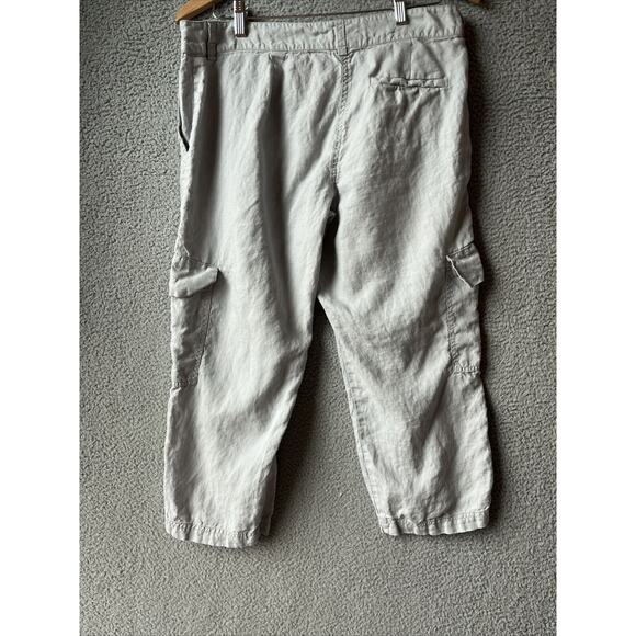 Eileen Fisher Pant 10 Medium Cargo Cropped Straight Zip Gray Lightweight 32 x 22 - Picture 8 of 16